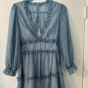 Dainty lepoard dress w/ open back!